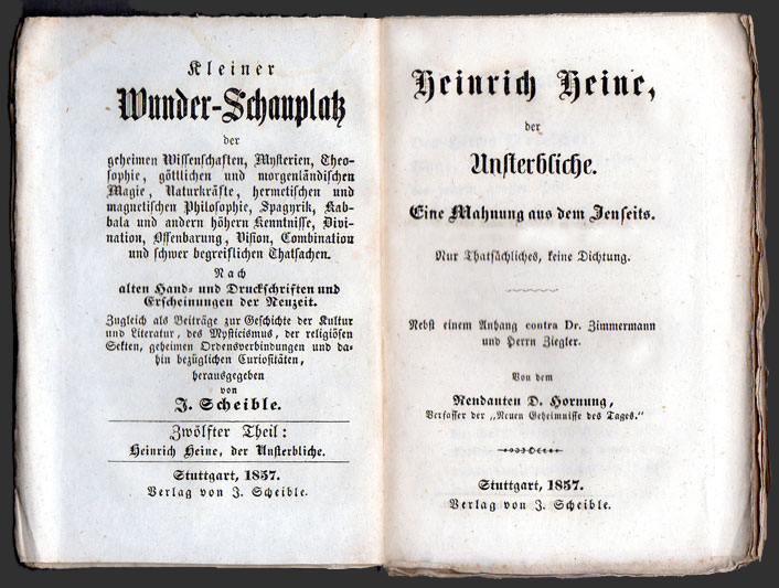 Heinrich Heine, der Unsterbliche &nash; Eine Mahnung aus dem Jenseits